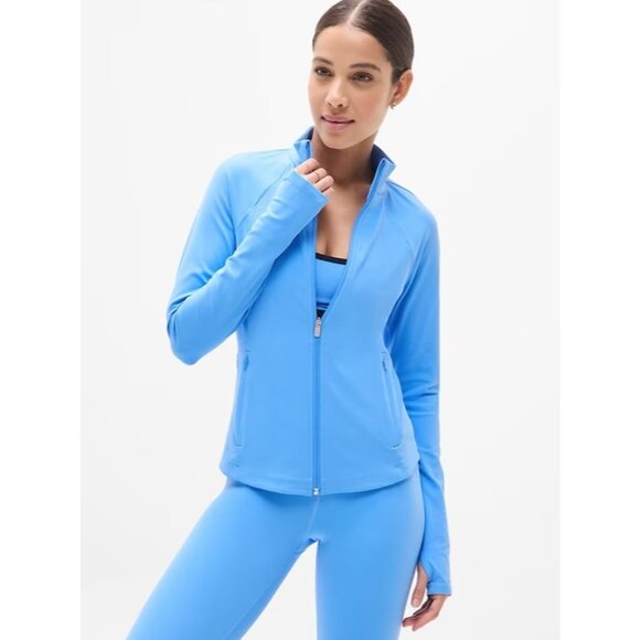 New Athleta XS Salutation Jacket 2.0 Cornflower Blue X-Small Regular - Picture 1 of 6